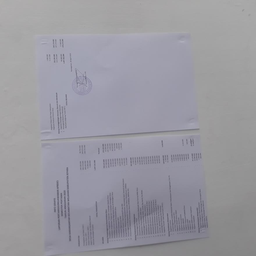LAPORAN REALISASI APBDES SEMESTER I T.A 2020